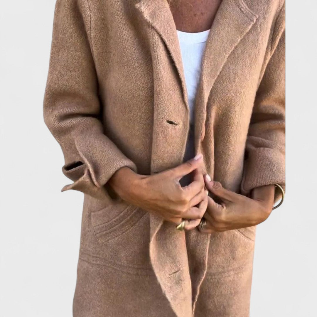 Évangeline | Manteau long décontracté avec revers