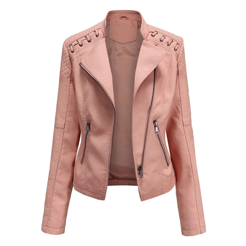 Élise | Veste classique en cuir souple
