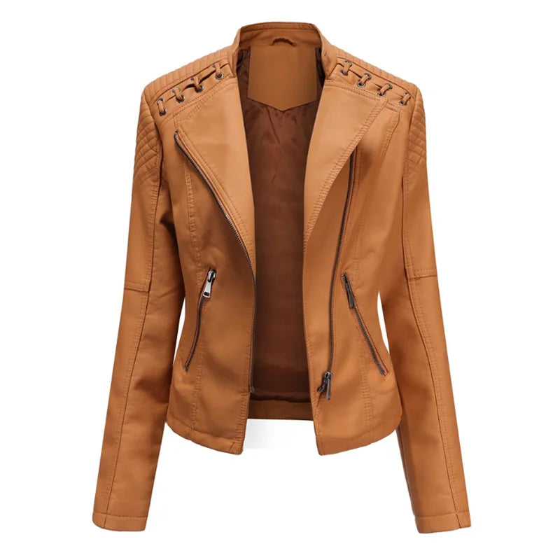 Élise | Veste classique en cuir souple