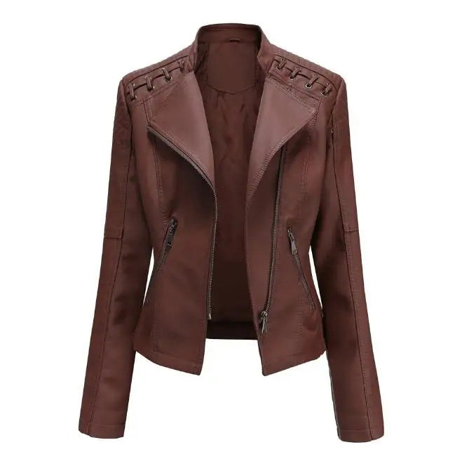Élise | Veste classique en cuir souple