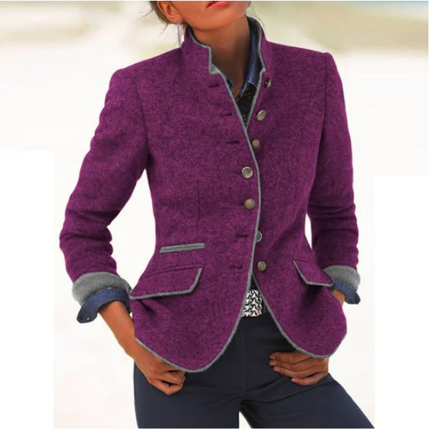 Léonie | Cardigan Élégant Avec Col Montant