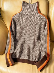 Althéa | Pull col roulé en chevrons de luxe