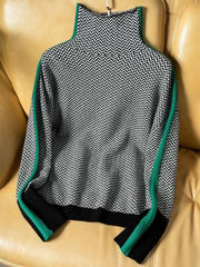 Althéa | Pull col roulé en chevrons de luxe