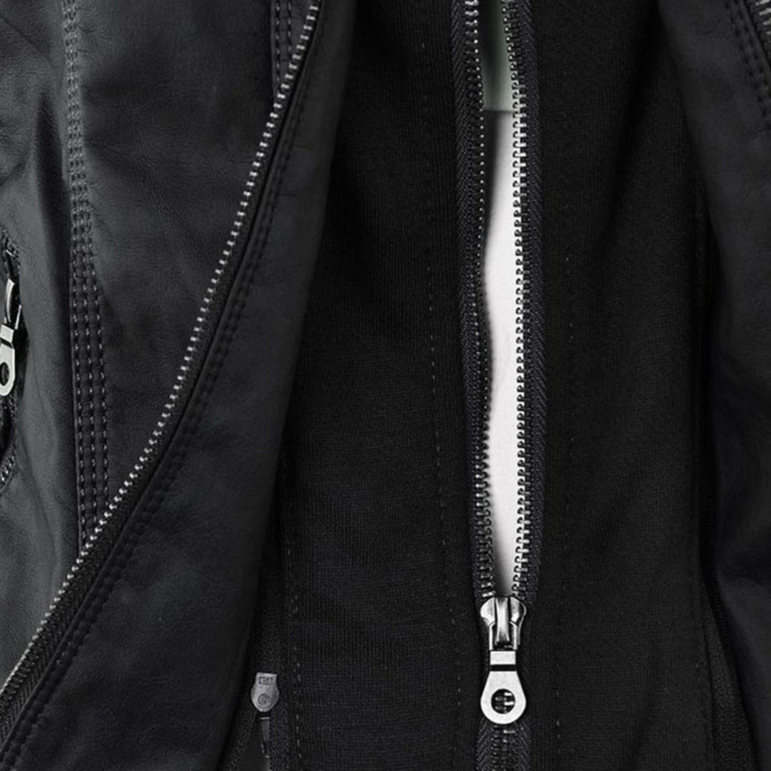 Sophie | Veste en cuir tendance avec capuche