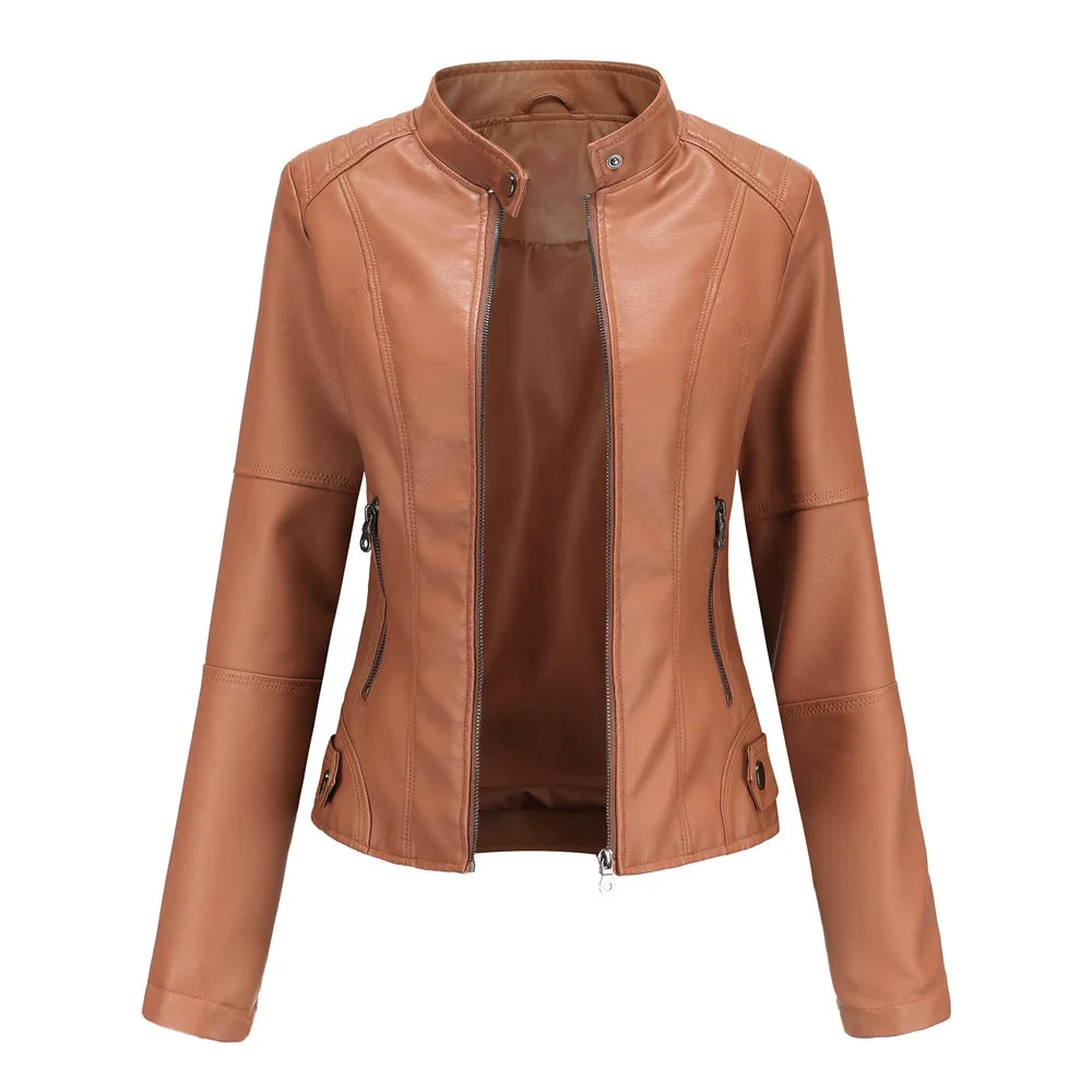 Chloé | veste en cuir lisse minimaliste