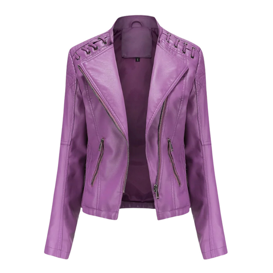 Élise | Veste classique en cuir souple