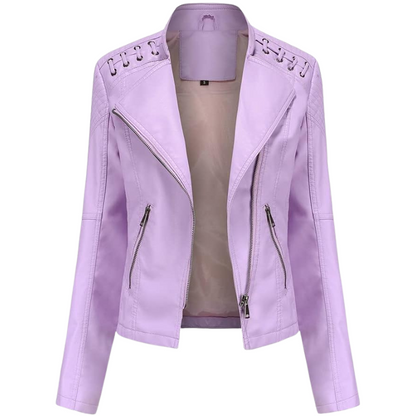 Élise | Veste classique en cuir souple