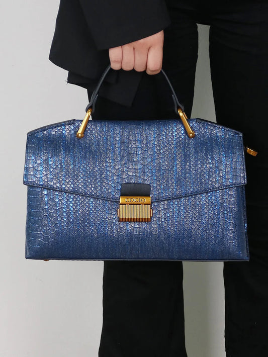Amandine | Sac Cabas Celeste Python