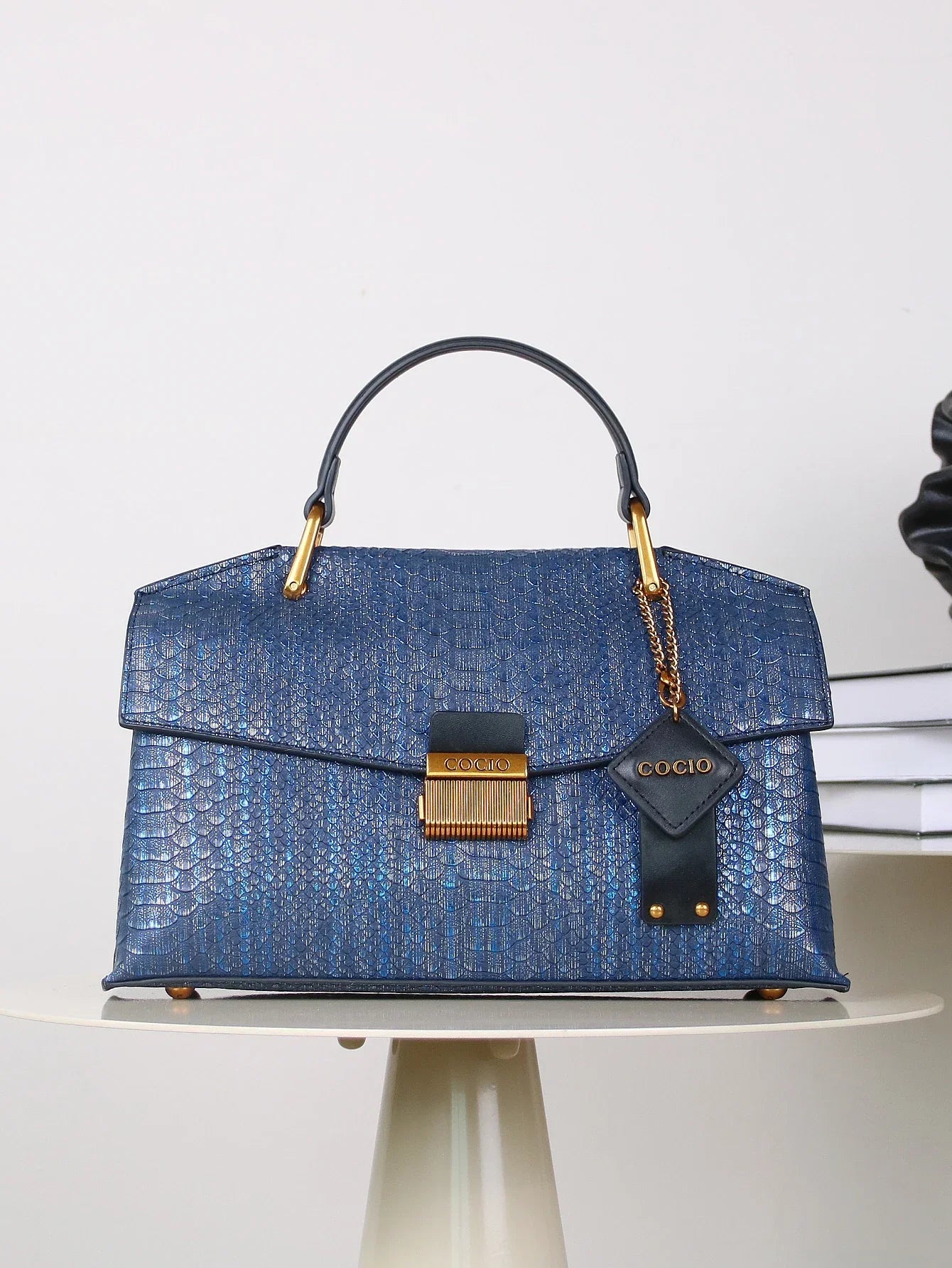 Amandine | Sac Cabas Celeste Python
