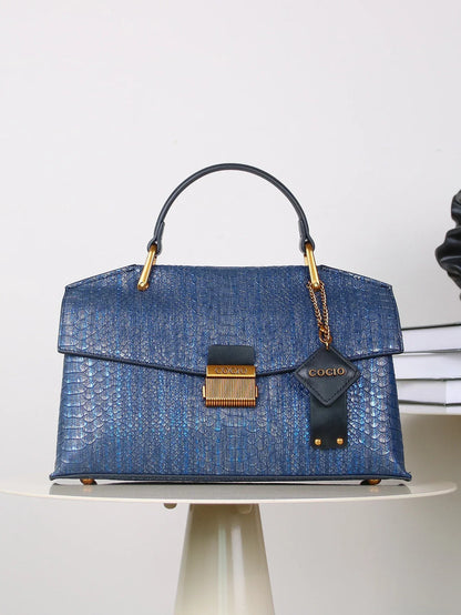 Amandine | Sac Cabas Celeste Python