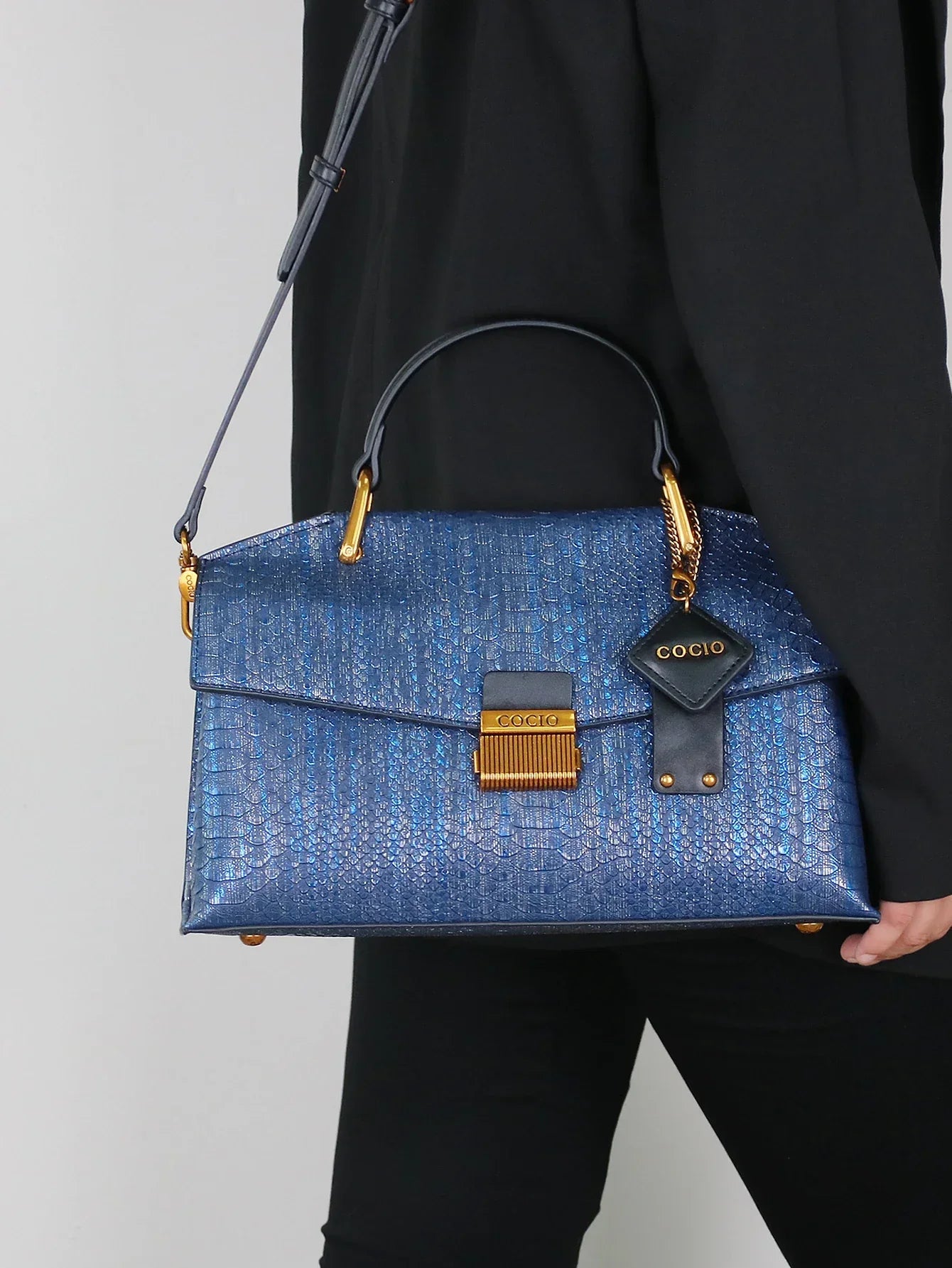 Amandine | Sac Cabas Celeste Python