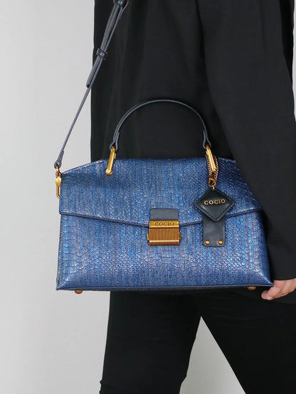 Amandine | Sac Cabas Celeste Python