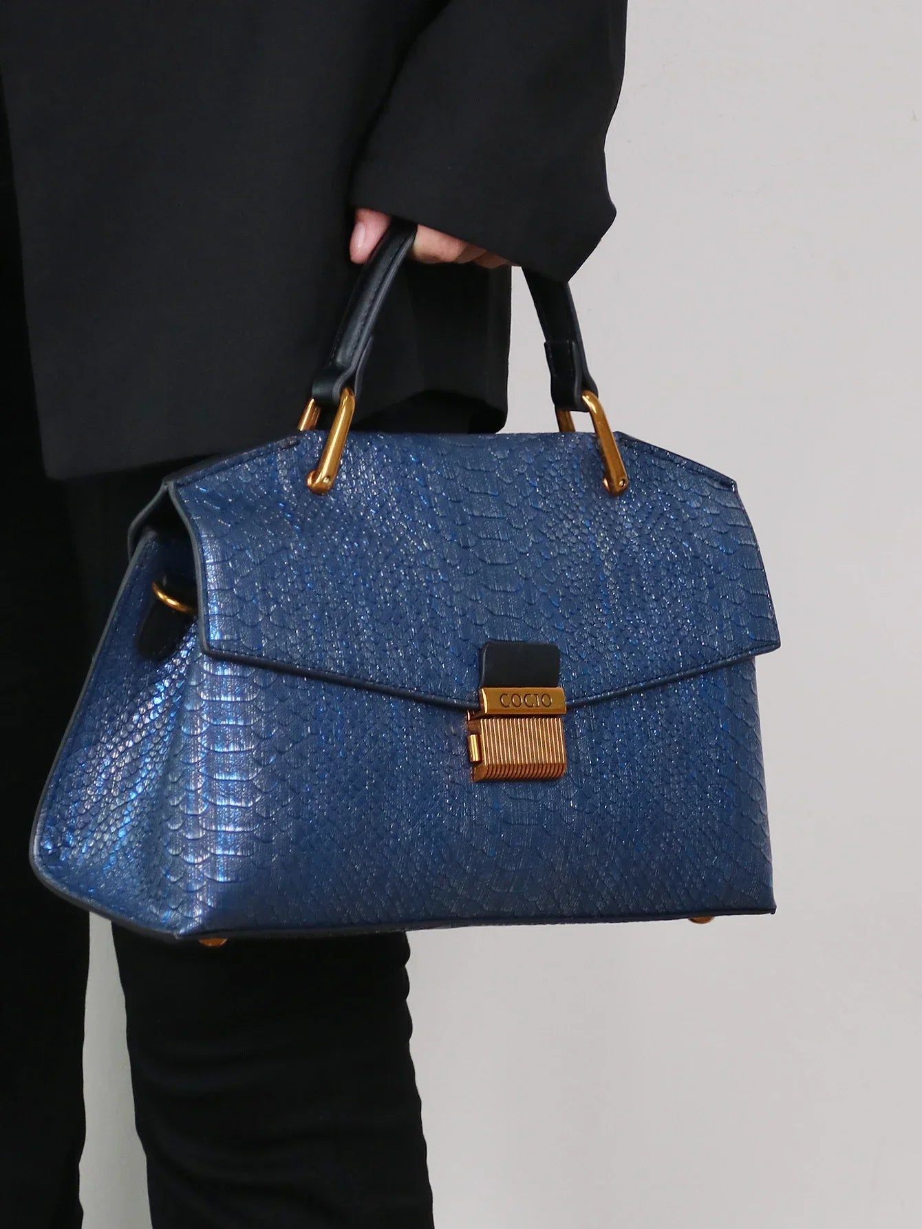Amandine | Sac Cabas Celeste Python