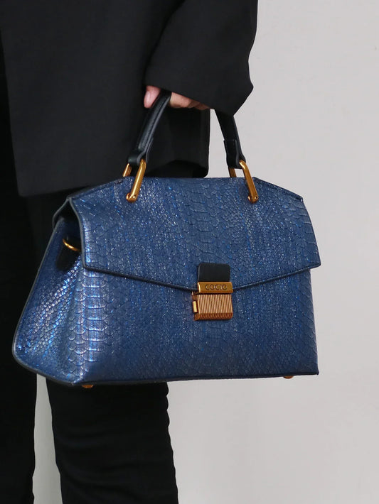 Amandine | Sac Cabas Celeste Python