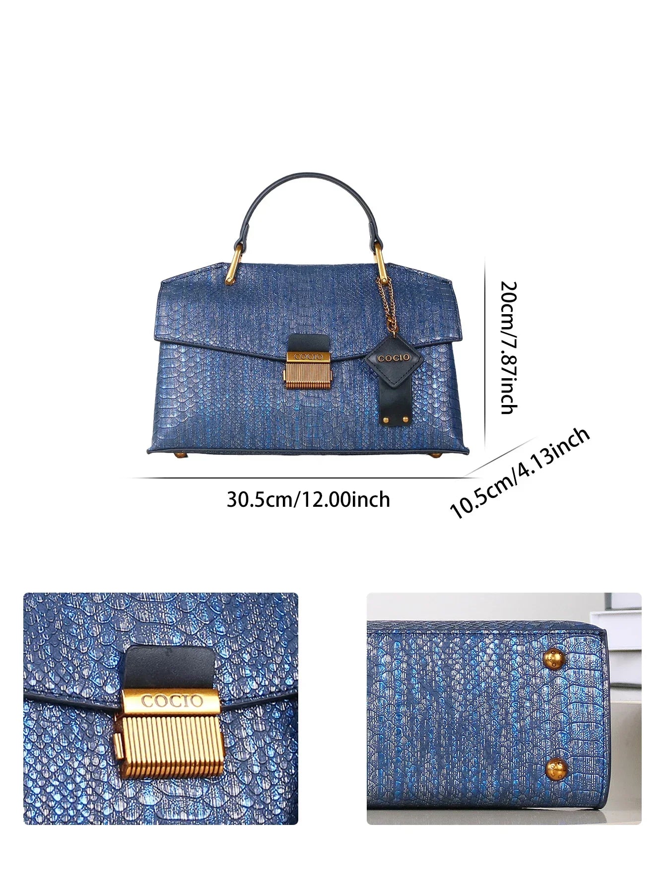 Amandine | Sac Cabas Celeste Python